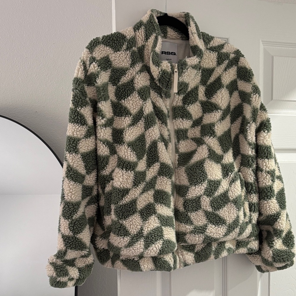 RSQ Green and Cream Patterned Women's Jacket